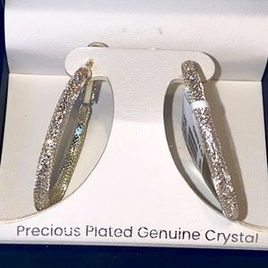 Genuine Crystal Hoop Plated Earrings BNWT Boxed-Gorgeous Shine♥️✨